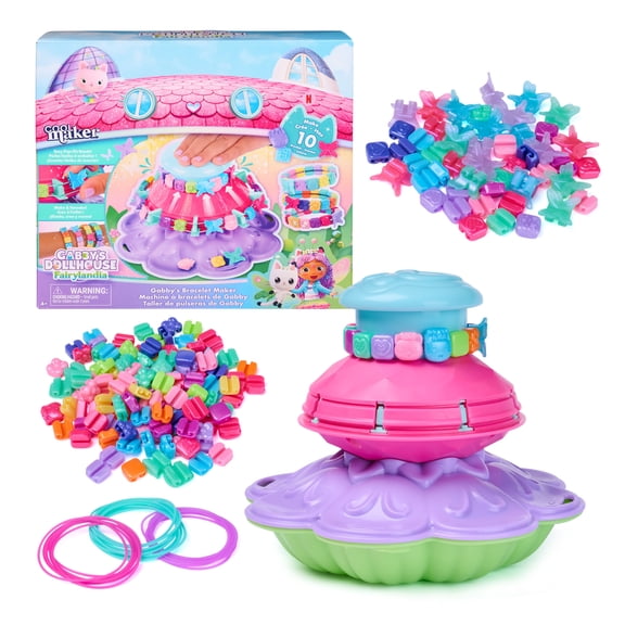 Cool Maker, Gabby's Dollhouse Fairylandia Bracelet Maker, Jewelry Making Kit & 170 Beads