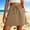 Khaki, variant on Wovilon Women's Drawstring Waist A-Line Mini Skirt with Side Pockets, Relaxed Fit Cotton Spandex Short Skirt, Lightweight Breathable Versatile Solid Color