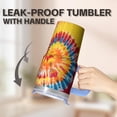 thumbnail image 5 of 20oz Travel Coffee Mug Stainless Steel With Handle Geometric Pattern Leak Proof Straw Lid Thermal Insulated Beverage Cup, 5 of 5