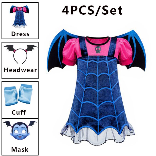 Vestido De Cosplay Vampirina Niña Princesa Disfraz De Halloween Niños Carnaval Fiesta Vampiro