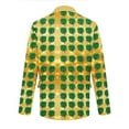 thumbnail image 6 of Levmjia Men's St. Patrick's Day Corduroy Blazer Green Clover Print Single - Breasted Pocket Blazer S - 4XL 98% Cotton 2% Spandex Suit Jacket Saint Patrick's Day Outfit, 6 of 8