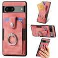 thumbnail image 1 of Feishell for Google Pixel 7 Wallet Case with Elastic Card Holder,Premium PU Leather Shockproof TPU Bumper 360° Rotation Finger Ring Holder Kickstand Anti-Scratch Protective Phone Case,Pink, 1 of 9