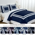 thumbnail image 5 of Chezmoi Collection Wyatt 7-Piece California King Bed in a Bag Comforter Set with Sheets Hotel Style Navy/White Square Pattern Bedding Set, 5 of 9