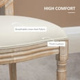 thumbnail image 4 of HOMCOM French-Style Upholstered Dining Chair Set, Armless Accent Side Chairs with Rattan Backrest and Linen-Touch Upholstery, Set of 2, Cream White, 4 of 9