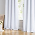 thumbnail image 5 of Bazaahm White Blackout Curtains Room Darkening for Bedroom Noise Reducing Linen Texture Grommet Top Drapes Set of 2, 54"L x 52"W, 5 of 6
