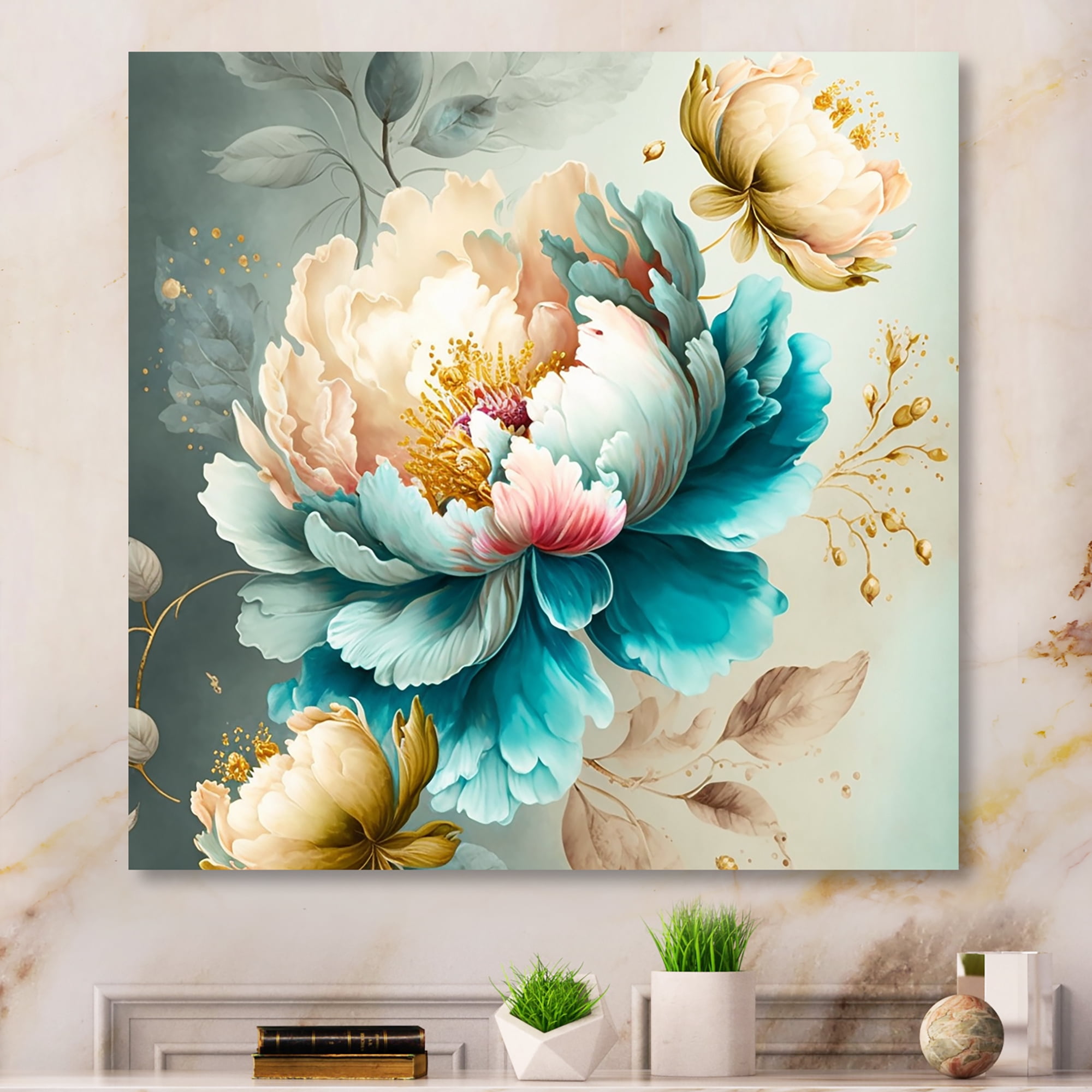 Designart Vibrant Floral Bunch I Canvas Wall Art