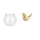 thumbnail image 1 of Acuario de escritorio,Pecera pequeña transparente,pecera,jarrón,mesa,Tanque de peces Contenedor de acuario transparente Hogar,Figura de pájaros,Figura de pájaro dorado,decoración del, 1 of 8