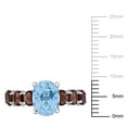 thumbnail image 2 of Everly Women's 3 1/2ct TGW Sky Blue Topaz and Smokey Quartz Sterling Silver Oval 7-Stone Ring, 2 of 10