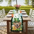 thumbnail image 4 of Table Runners 72 Inches Long Dress Scarves, St Patricks Day Farmhouse Kitchen Table Runner, Coffee Tablerunners, Modern Watercolor Dogs Green Shamrock 16x72 Inch, 4 of 9
