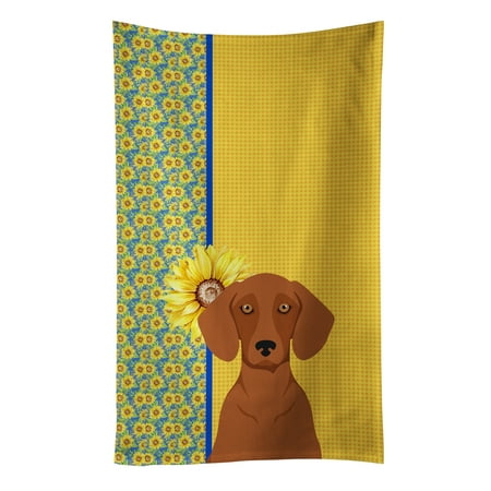 

Summer Sunflowers Red Dachshund Kitchen Towel 15 in x 25 in