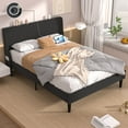 thumbnail image 5 of VECELO Queen Size Bed Frame with Charging Station, Upholstered Platform Bed Frame with Wingback Headboard, No Box Spring Needed, Gray, 5 of 10