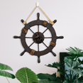thumbnail image 5 of Retro Nautical Boat Steering Wall Decor Handcraft Wooden Ship Wheel Wall Hanging Decor Ship Rudder Shaped for Wall Boat Weddings Ornament 28cm, 5 of 7