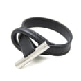 thumbnail image 1 of Pre-Owned Hermes Leather,Metal Bangle Black,Silver (Good), 1 of 9