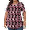 thumbnail image 4 of Plus Size Tops T-shirts for Women Tunic Short Sleeve Shirts Floral Blouses Loose Summer Tops Round Neck Summer Fashion Basic Daily Essentials L-5XL, 4 of 8