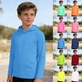 thumbnail image 2 of LRen Boys Long Sleeve Swim Shirt Fishing Hoodie, UPF 50+ UV Sun Protection Hooded Sun Shirt Boys, Fishing Water Swim Shirts for Boys Size 5-6 Years, 2 of 7