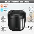 thumbnail image 3 of Recipiente térmico para comida caliente wiwens, 950 ml, acero inoxidable, 3 of 7