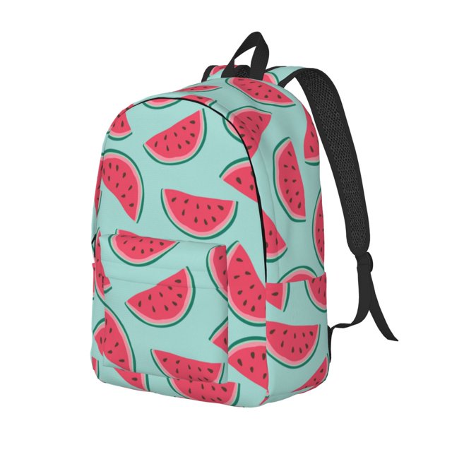 Balery Watermelon Mochila Clásica Impresa Básica para Viaje, Mochila Escolar Resistente al Agua, Mochila de Lona con Correas Ajustables-Medium