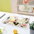 thumbnail image 6 of Acrylic Tray 15.7*11.8*1.9 Inch Transparent Tray Food Tray Tea Cup Tray Serving Trays Cosmetics Storage Kitchen Table Bathroom Sundry Storage Beautiful Tulips, 6 of 7