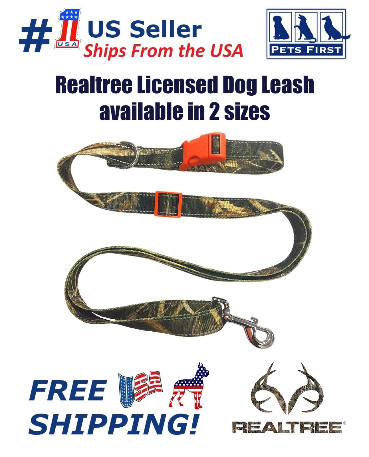 Realtree Dog Leash Licensed Camouflage Hunting Dog Apparel Toys & Accessories