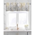 thumbnail image 2 of Abstract Forest Linen Curtain Valance for Bedroom/Bathroom/Kitchen/Office/Living/Dining Room Window,Modern Landscape Painting Grey Gold Rod Pocket Topper Decorative Cafe Drapes Panel 42"x12", 2 of 6