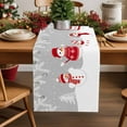thumbnail image 5 of Christmas Table Runner Xmas Tree Snowman Table Runners Grey Pine Needles Snowflake Cotton Linen Dresser Scarf Kitchen Dining Table Decor for Christmas Holiday Party Decor 13x90 Inch, 5 of 9