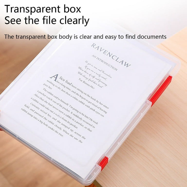 PET Transparent Document Storage Box Household Drawer A4 File  Classification Box Office Data Storage Box Storage Organizer