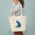 thumbnail image 4 of CafePress - Beautiful Blue Peacock Tote Bag - Unisex Canvas Tote Bag, Beige, 1-Piece, 4 of 8