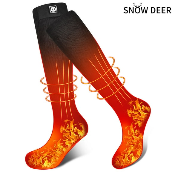 Snow Deer Electric Heated Socks,7.4V 2200mAh Battery Powered Cold Weather Upgraded Rechargeable Heat Socks for Men Women,Outdoor Riding Camping Hiking Motorcycle Skiing Warm Winter Socks