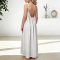 thumbnail image 5 of Kid Girls Backless Cami Dress Sleeveless Lounge Dress White Flowy Dress Long Sundress Girls Dresses Summer, 5 of 6