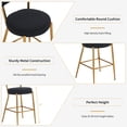 thumbnail image 6 of Modern Bar Stools Set of 4, 25 inch Upholstered Counter Height Bar Stools with Back, Gold Metal Legs Bar Chairs for Kitchen Island, Teddy Fabric Barstools, Sillas Para Barra de Cocina (Black, 4Pcs), 6 of 12
