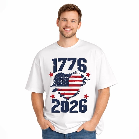 usa 250 anniversary Patriotic American 250th Anniversary Commemorative T-shirt 1776–2026 Adult T-shirt, Soft Pure Cotton Short Sleeve Independence Day Graphic T-shirt