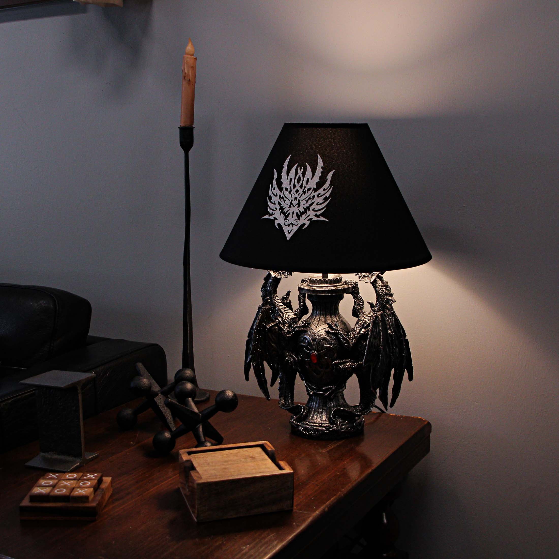 Amon Goeth ブラックメタル black l Gothic Guardians of Light Medieval Dragons Resin Table Lamp - Dark