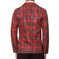 thumbnail image 3 of INSPIRE CHIC Men's Blazer Notch Lapel Contrasting Color Checked Pattern Sports Coat M Red, 3 of 5