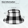 thumbnail image 3 of Fotbe White And Black Plaid Sombrero Tipo Pescador con Estampado – Sombrero de Sol de Algodón de Moda para Playa, Golf, Pesca, 3 of 6