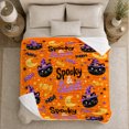 thumbnail image 4 of pointed-hat character Hat Cats With confection illustrations And Moons, Soft Flannel Blanket, Playful autumn celebration Cartoon Home Decor for Bedroom and Living Room, Housewarming Gift, 4 of 7