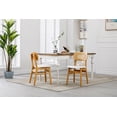 thumbnail image 3 of Dayalane Farmhouse Rattan Dining Chairs Set of 2, Mid Century Modern Kitchen Chairs, Faux Leather Cushioned Wooden Side Chairs with Wicker Curved Back for Dining Room Kitchen Lounge, White, 3 of 9