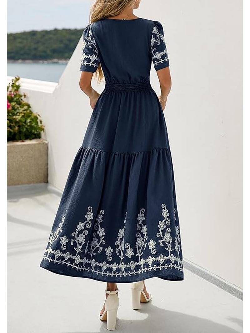 flowy beach wedding guest dress Casual Simple Flowy Beach Wedding Dresses Deep V Sleeveless Creating A Dynamic Look Bride Blue And Pink Dress