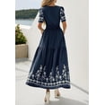 thumbnail image 5 of PRETTYGARDEN Women's Summer Boho Maxi Dress Spring Floral Short Sleeve V Neck A Line Flowy Beach Wedding Guest Dresses, 5 of 9