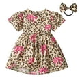 thumbnail image 2 of TAIAOJING Toddler Girls Short Sleeve Holiday Leopard Print Dress Dance Party Dresses Boho Beach Casual Birthday Sundress Birthday 12-18M, 2 of 5