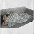 thumbnail image 5 of Grey Soft Flannel Fleece Throw Blanket, Antique Victorian Floral Retro Patterns in Modern Graphic Print Old Fashioned Art, Cozy Plush for Indoor and Outdoor Use, 60" x 80", Grey White, by Ambesonne, 5 of 5