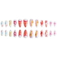 thumbnail image 2 of Summer Ocean Wave Press on Nails – 24pc – Beach Theme Acrylic Tips, Blue & White, Shell Pattern – For Tropical Getaway – 1set, 2 of 7