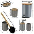 thumbnail image 5 of Gray Bathroom Accessories with Natural Accents, Modern 6-piece Set, 5 of 7