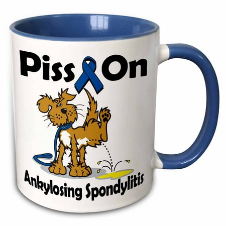 3dRose Piss On Ankylosing Spondylitis Awareness Ribbon Cause Design - Two Tone Blue Mug, (Best Doctor For Ankylosing Spondylitis)