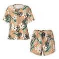 thumbnail image 4 of Kdxio Tropical Leaves Flower Print Pajamas Sets for Women Short-Sleeved Pjs with Lounge Shorts Two Piece Sleepwear S-4XL, 4 of 9
