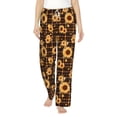 thumbnail image 2 of Picia Brown Plaid Sunflower Womens Soft Woven Cotton Elastic Waistband Sleep Pajama Pant Lounge Sleep Pant With Pockets And Drawstring-Medium, 2 of 9