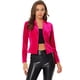 thumbnail image 1 of Chaqueta De Traje De Oficina De Negocios Con Solapa Y 1 Botón De Terciopelo Para Mujer Rosa Caliente S, 1 of 5
