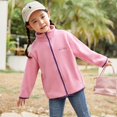 thumbnail image 3 of SYNPOS 2-10Y Child Girl Boy Solid Color Zip Up Fleece Jacket Coat with Pocket, 3 of 4