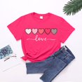 thumbnail image 2 of Tiweut Valentine Shirts For Womens Teacher Graphic Tees Valentines Day Clothes Heart Valentine'S Tops Plus Size Tee Tshirt,A-Hot Pink,S, 2 of 3