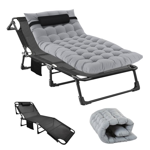 MOPHOTO Portable Foldable Lounge Chair Outdoor, Adjustable 4Position