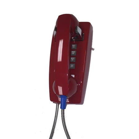 UPC: 0048044003328 | Cortelco 2554-AHC-RD 255447ahc20m Wall Corded Phone with Metal Cradle